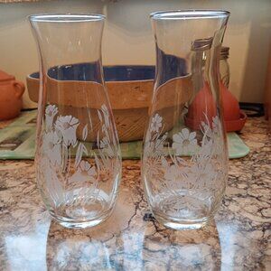Pasabache Vintage Vases (2) Hand Cut Daffodil & Daisy Made in Turkey 1990's